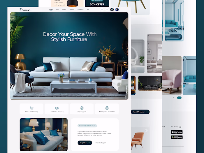 Furnish - Furniture website design, uiux design, UI/UX