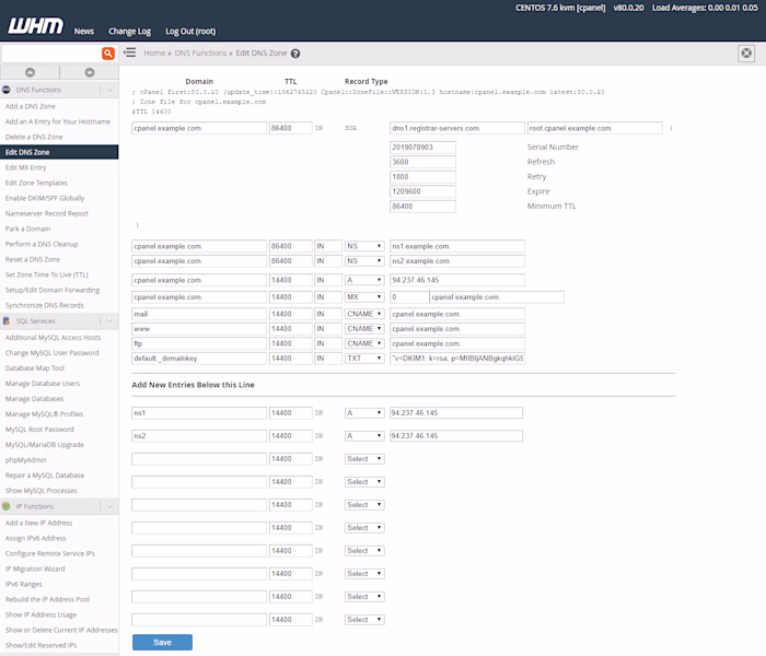 DNS Zone Configuration