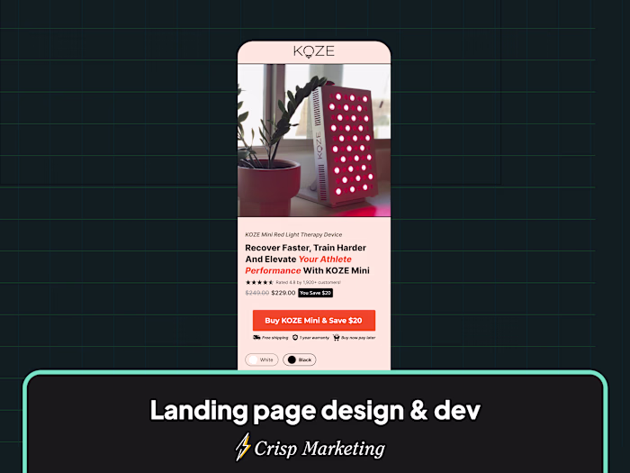 Landing Page Dev and Design
