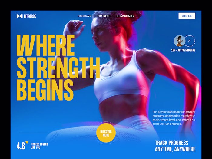 FitForce — Fitness Website Design We designed FitForce to en...