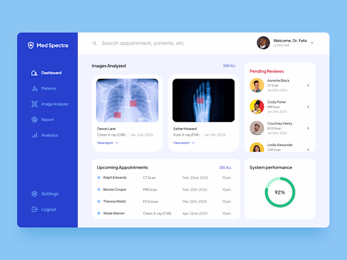MedXplora - Medical Diagnostic Dashboard Saas UI/UX Design
