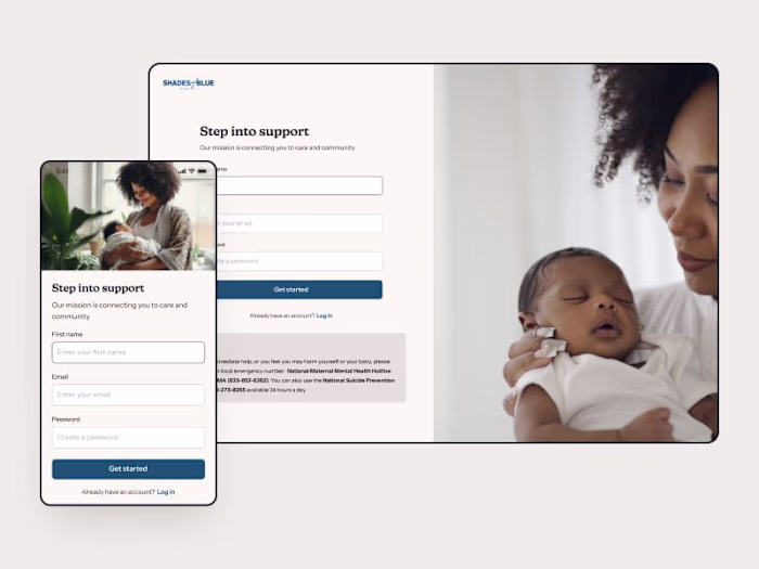 Maternal Mental Health Resource Hub Design (Mobile & Desktop)