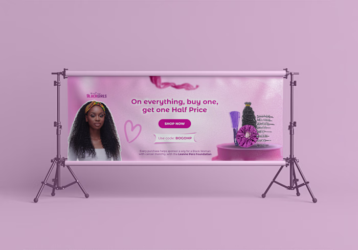 Web Banner Design for a Hair vendor