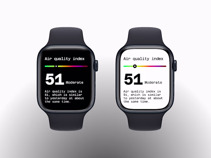 Air Quality Index measurement design concept  for Apple watch