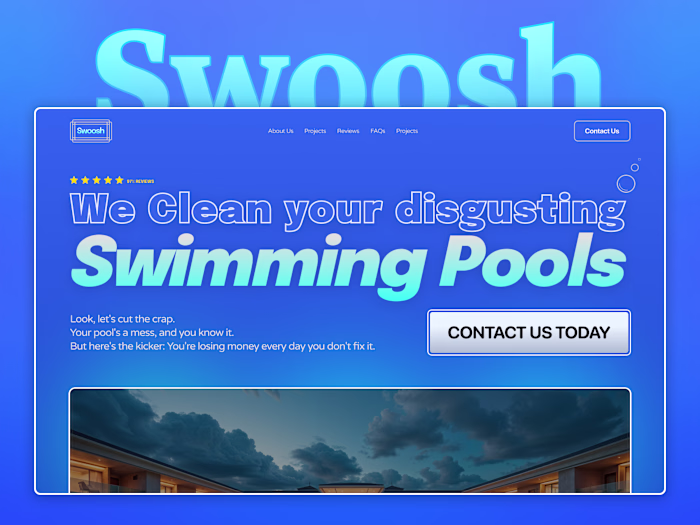 Landing Page for Pool Cleaning Services 