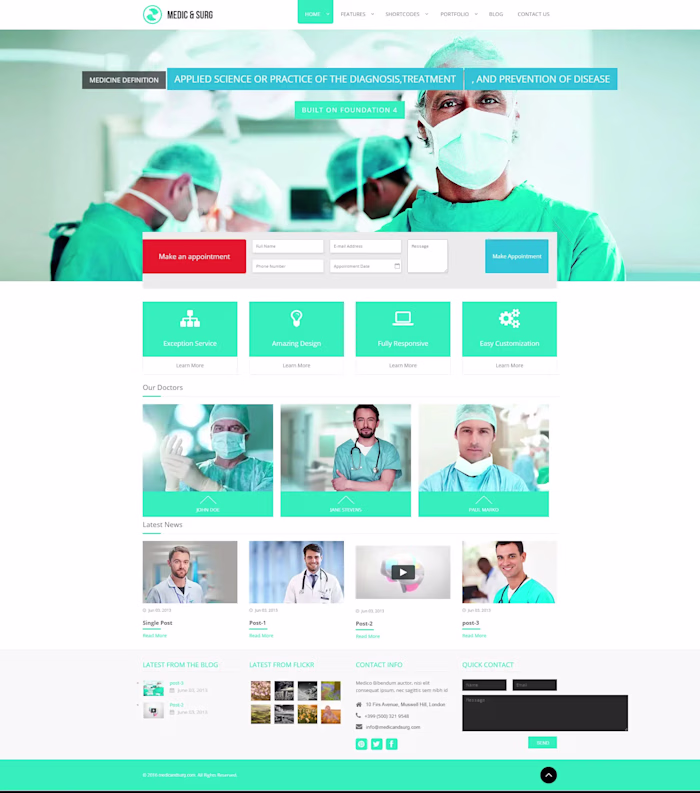 Modern Hospital Website with Secure