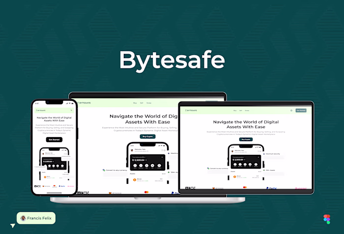 Bytesafe Cryptocurrency landing page design