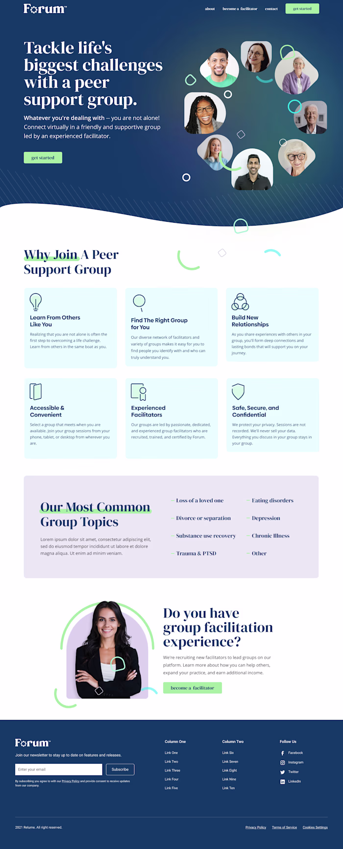 Webflow branded website for Forum