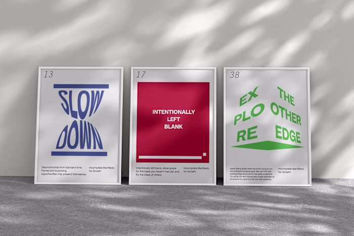 An Incomplete Manifesto for Growth animated poster series