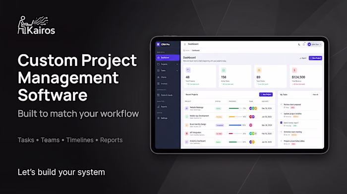 Custom project management software built