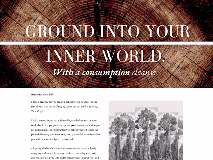 Ground Into Your Inner World with a Consumption Cleanse