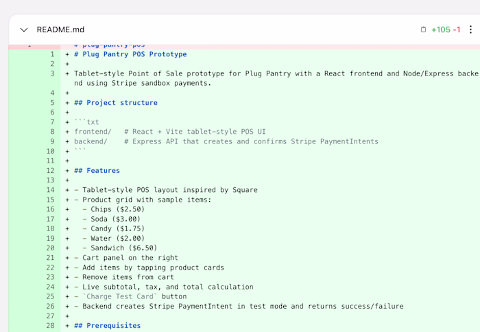 Built a tablet-style POS prototype