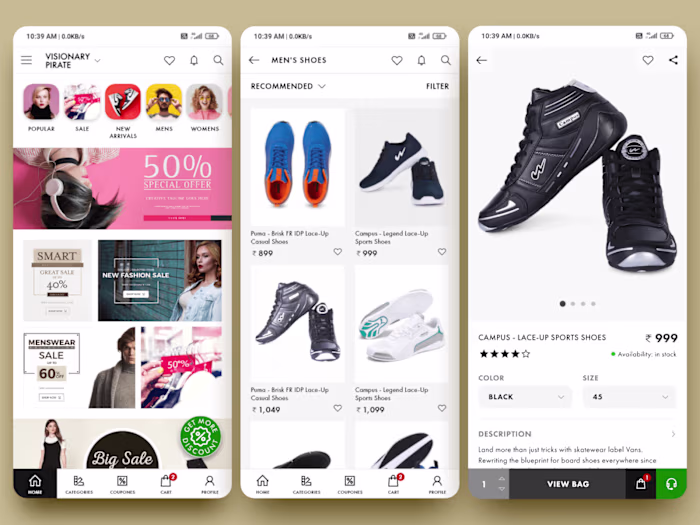 E-commerce Mobile App UI/UX Redesign