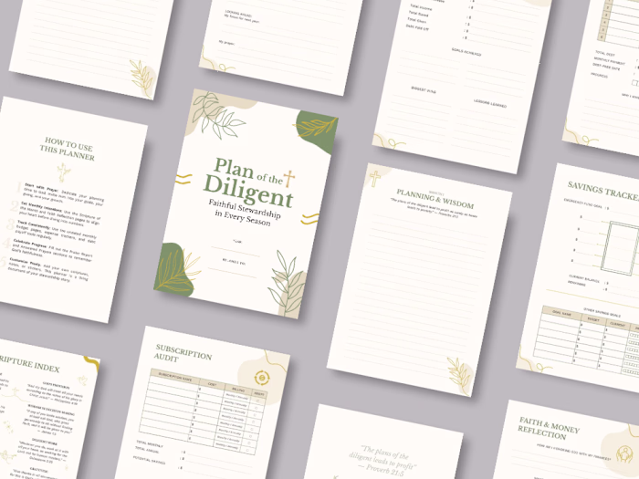 Christian-Themed Finance Planner Design