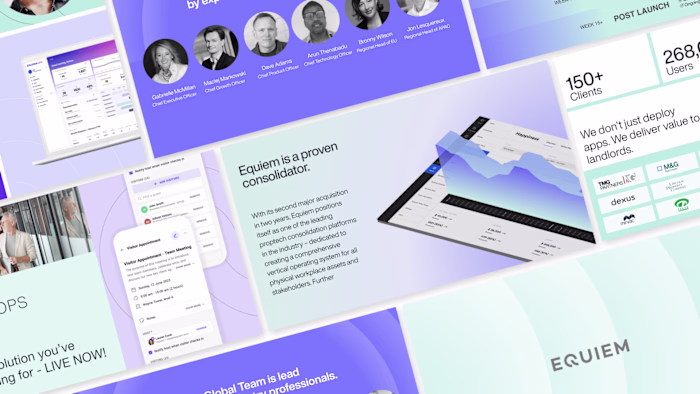Presentation design for Equiem SaaS
