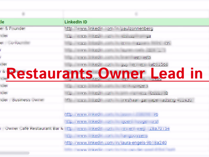 Restaurants Owner Lead in USA