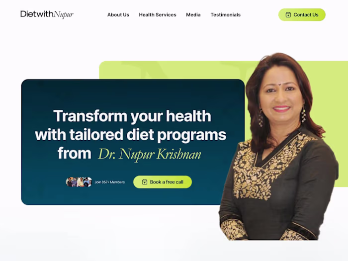 DietwithNupur | Website Redesign
