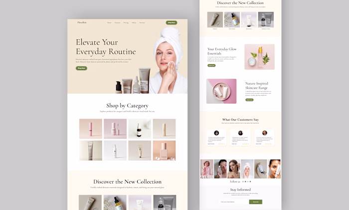 Skin Care Website Design