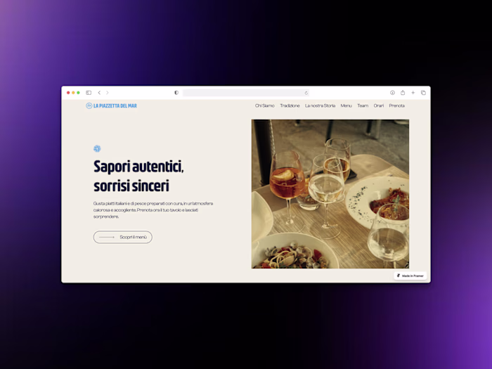 Website Design for Restaurant in Framer