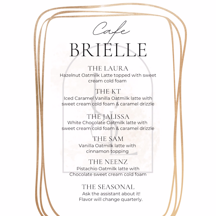 Cafe Brielle menu graphic
