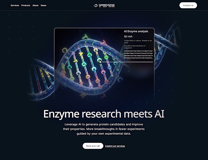 Redesigning the website of Aminoverse.