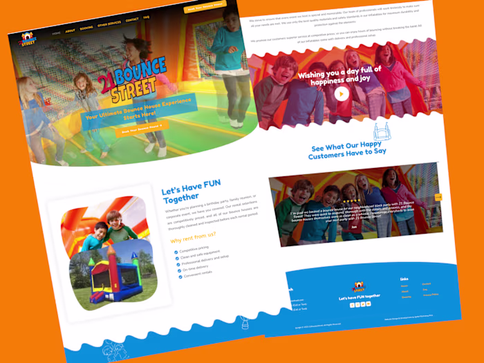 Custom Logo & Website for Bounce House Rental Business