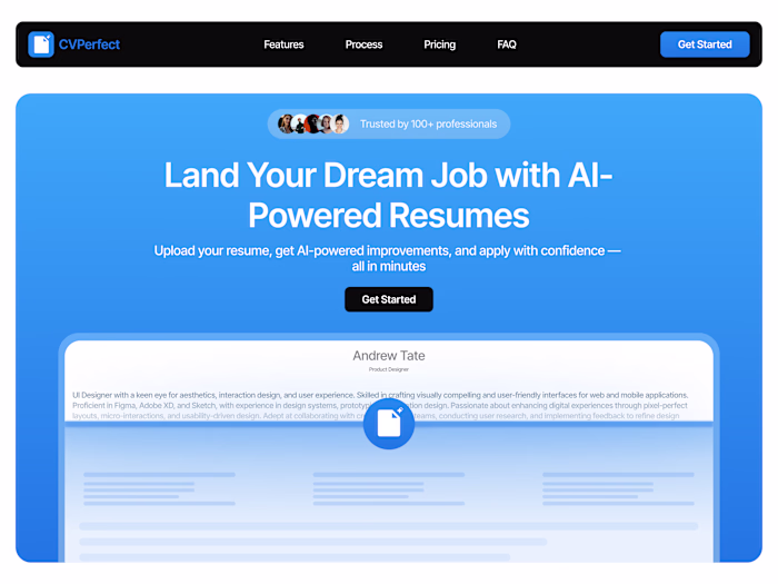 Marketing Landing Page - AI-Powered Resume Builder