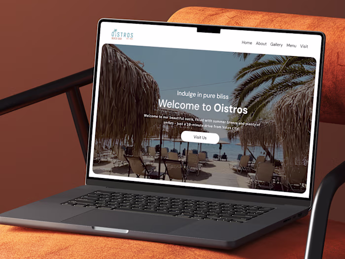 Oistros Beach Bar | Landing Page Design & Development