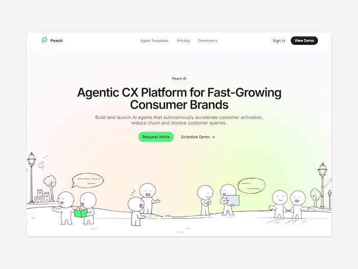TryPeach.ai - Agentic CX Platform Website