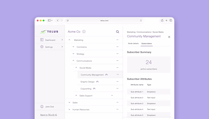 TELUS Corporate Structure Web App Design