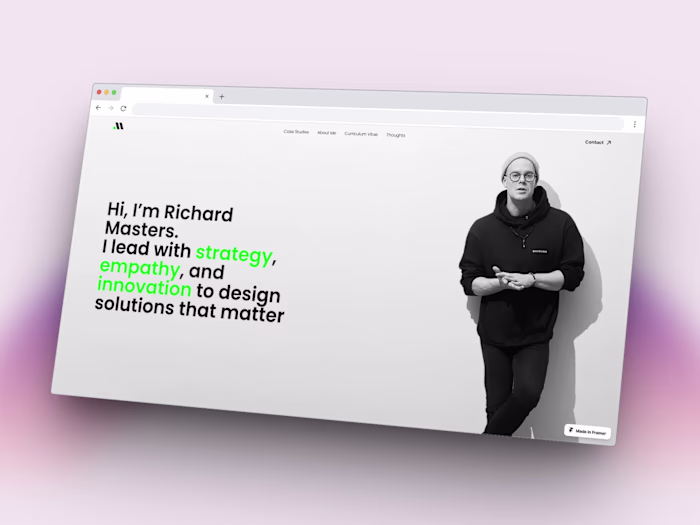 Richard Masters Framer Website Design & Development