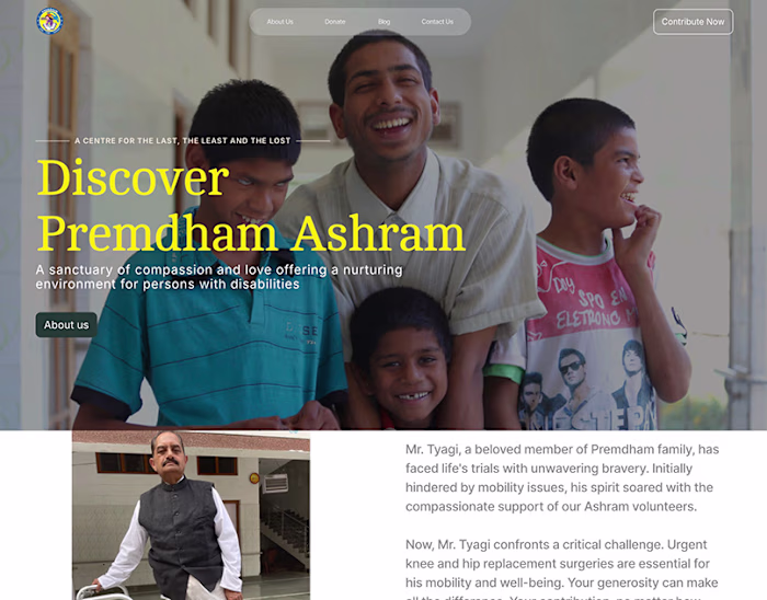 Premdham Ashram | Website Design