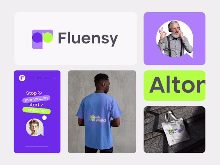 Logo, AI, Learning Language, Knowledge, Communication, F logo