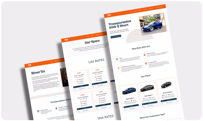 Family Owned Transportation Business Web Design and Copy 