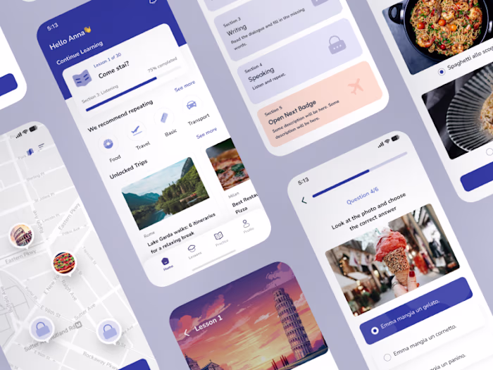 Gamified Italian Language Learning App Design