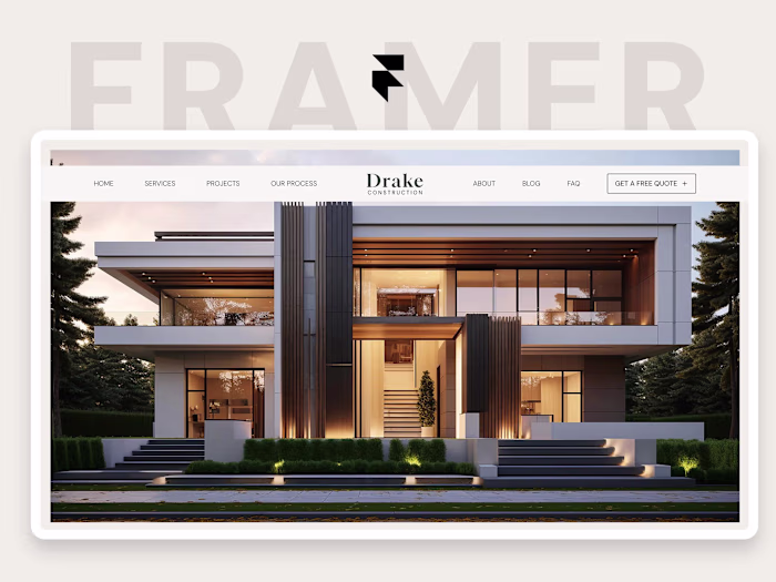 Drake - Elegant Construction Framer Template