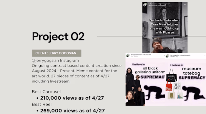 Content Creation for Jerry Gogosian Instagram