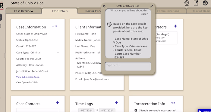 AI-Driven Legal Case Management and Research App