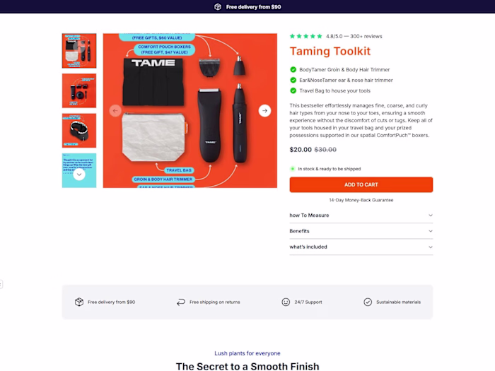 Figma to Instant | Tame Grooming Store