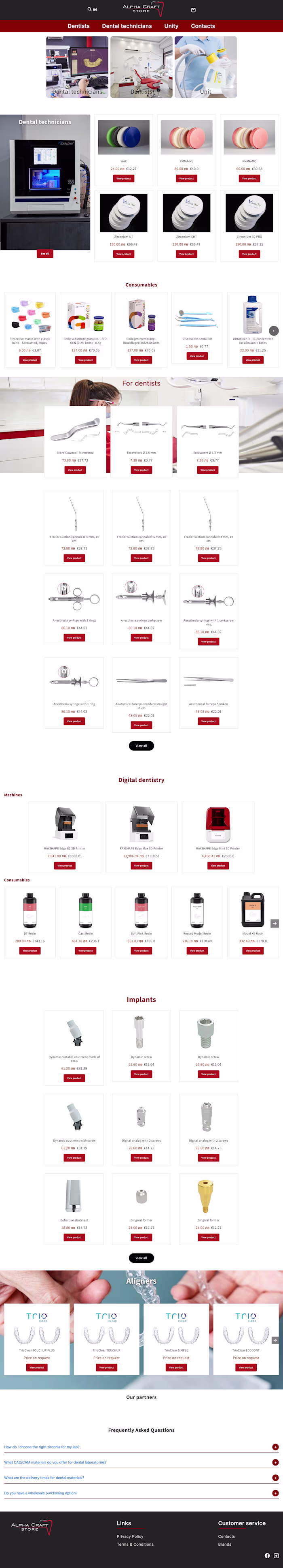 Dental Resellers Website Development and Optimization