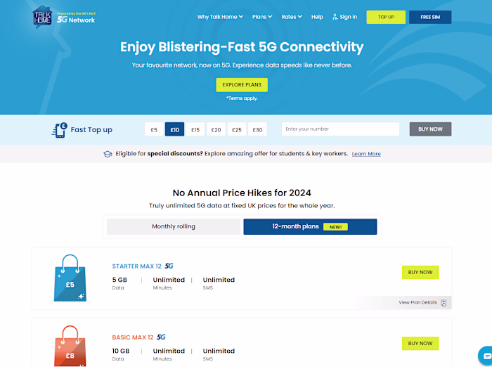 Talk Home Mobile - Explore Our SIM-only Deals | Free PAYG SIM