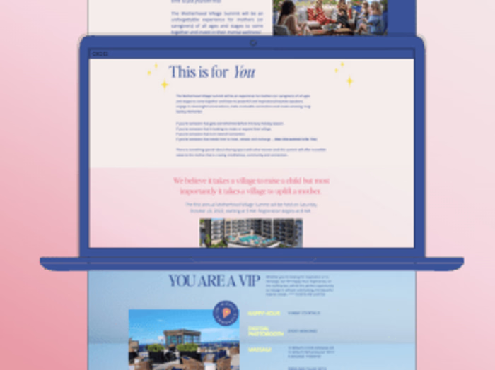 Motherhood Village Event Summit Sales Page Social Media Content