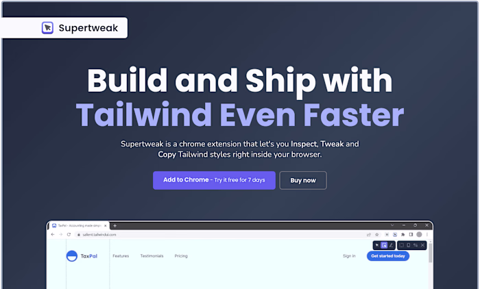 Supertweak - dev tool Chrome extension for Tailwind developers