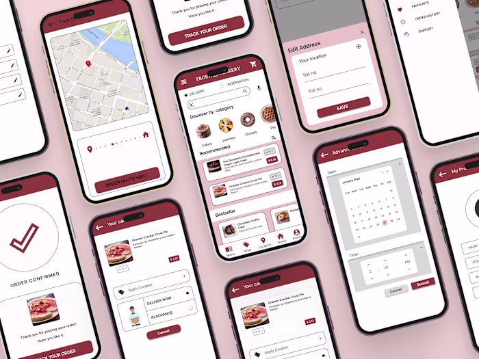 Mobile App Design for Frostique Bakery 