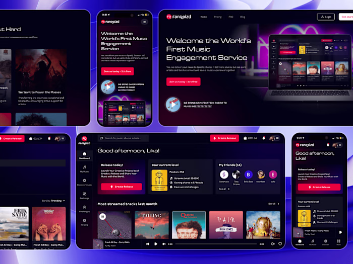 🥁 UX/UI design of the Music Platform