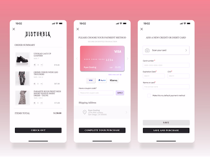 Disturbia Checkout Redesign