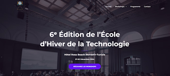 Event Website 'École d’Hiver de la Technologie'
