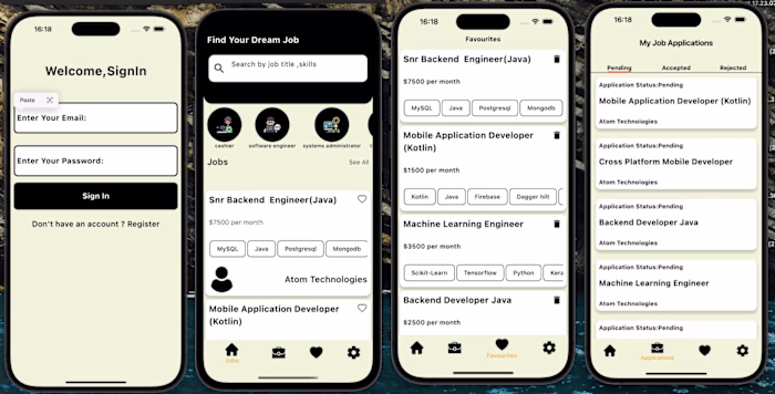 Job Board Cross Platform Mobile App