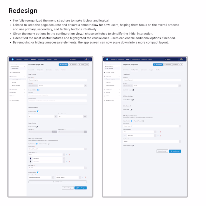 Redesign Configuration page