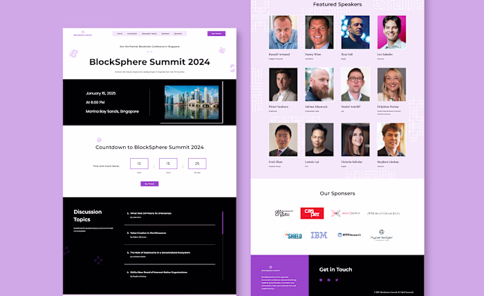 Blockchain Conference Promotional Website